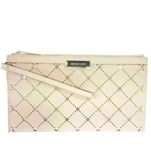 Michael Kors Diamond Design Zip Pouch Wristlet - Picture 1 of 4
